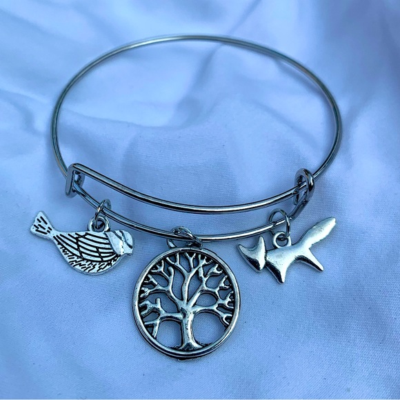 Hand Crafted Jewelry - Brand New! Handmade! Adjustable Charm Bangle Bracelet!